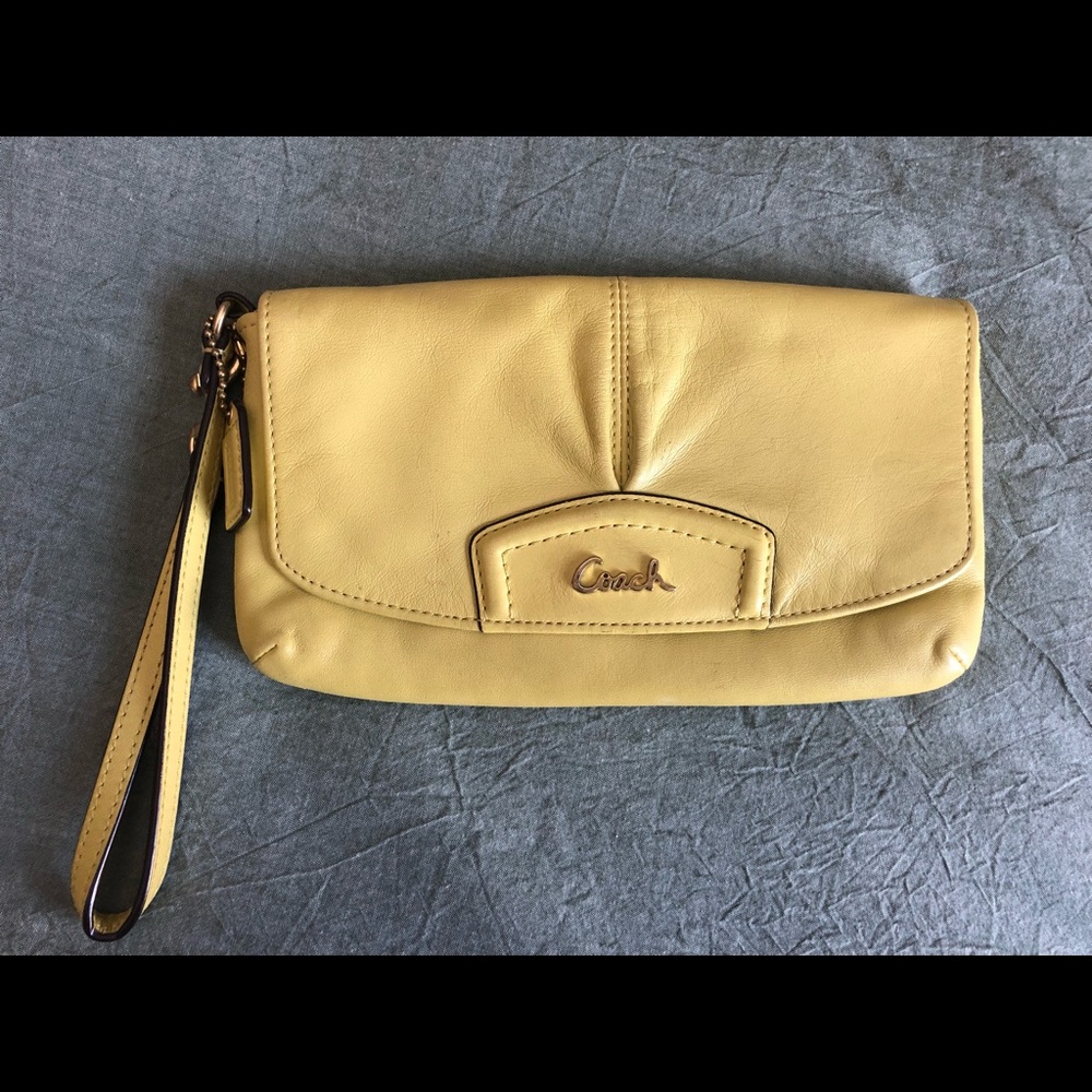 Coach yellow wristlet
